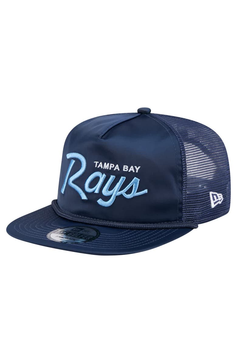 New Era Men's New Era Navy Tampa Bay Rays Retro Satin Script Golfer Adjustable Hat, Main, color, Navy