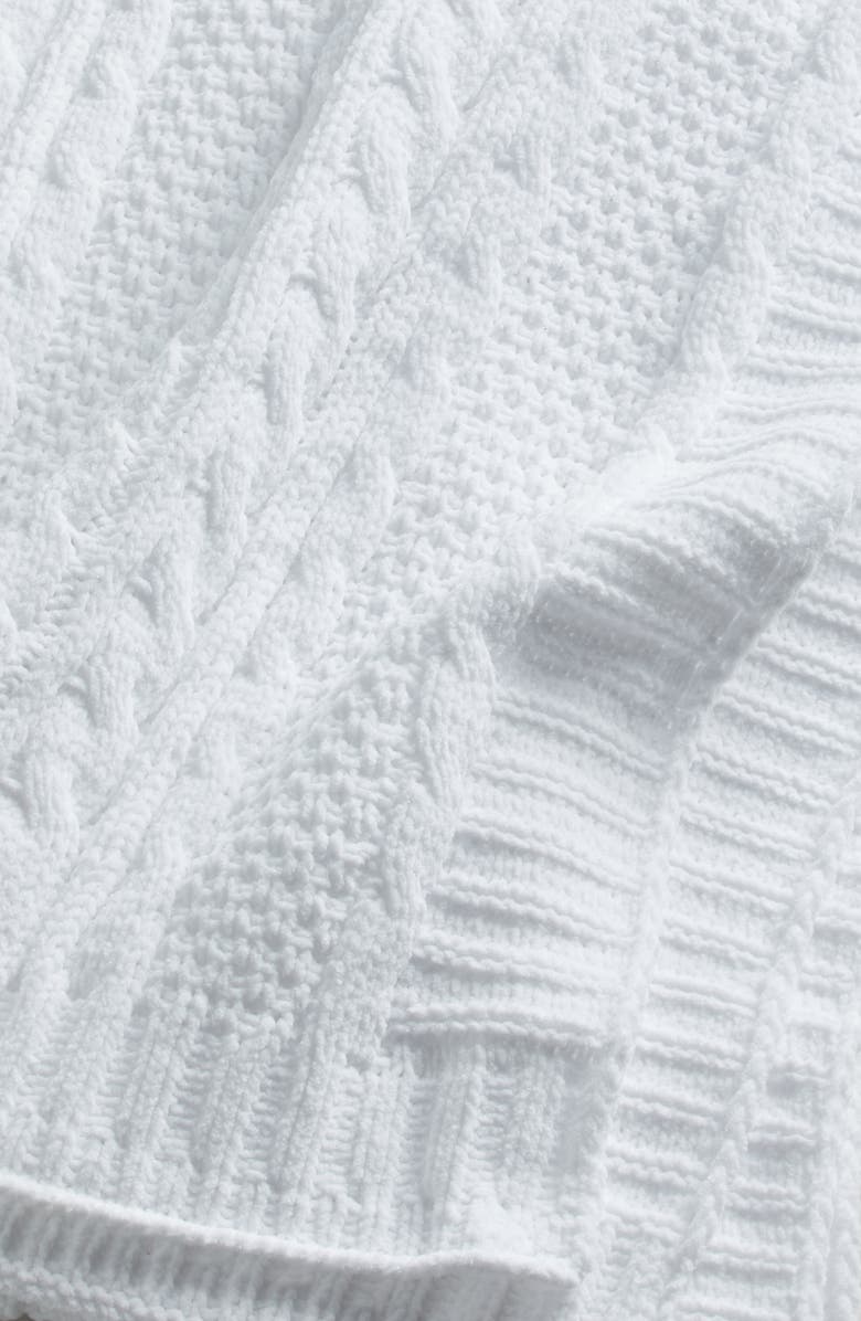 Nordstrom Cable Knit Baby Blanket, Alternate, color, White