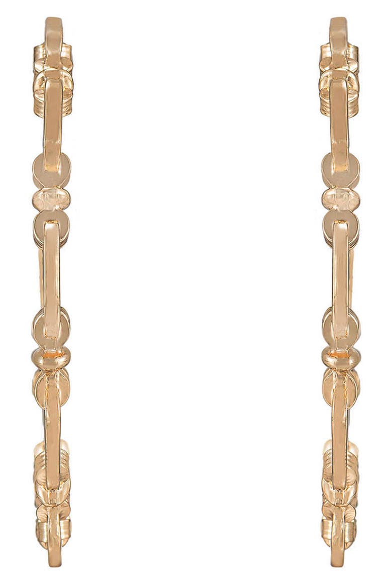 Chain Link Hoop Earrings, Alternate, color, GOLD