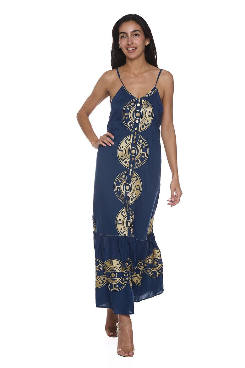 Cotton Maxi Sundress, Alternate, color, NAVY