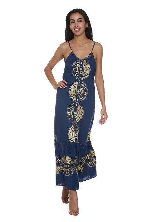 Ranee's Ranees Cotton Maxi Sundress In Green