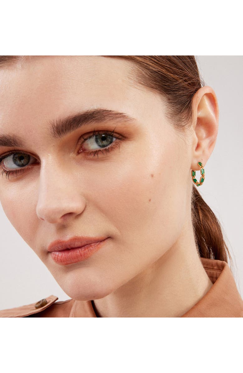 LITO Generosity Agate Hoop Earrings, Alternate, color, Green