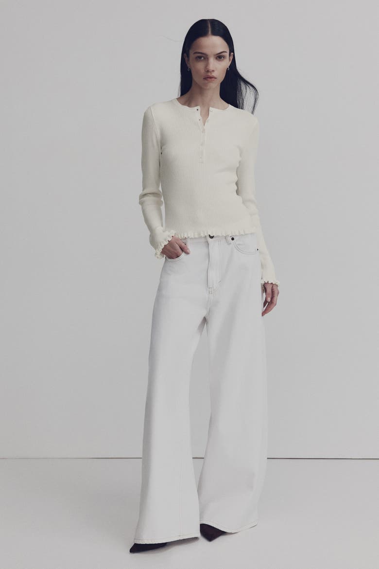 Rib-knit Top, Alternate, color, White