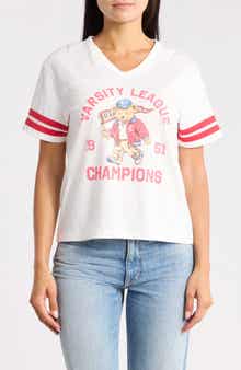 Varsity Bear Graphic V-Neck T-Shirt