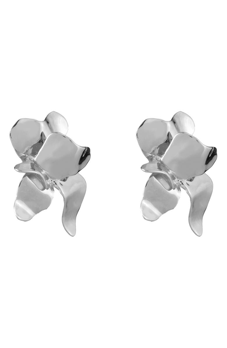 Sterling King Lotus Stud Earrings, Alternate, color,