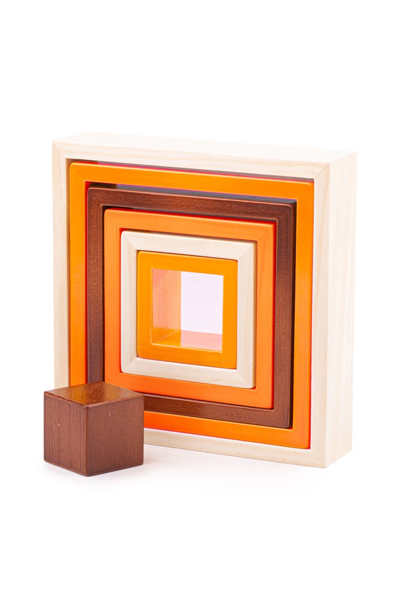 Bigjigs Toys Natural Wooden stacking squares, Alternate, color,