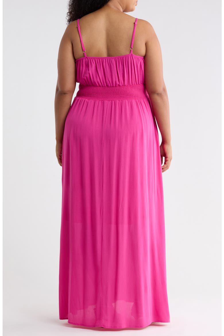 Spaghetti Strap Gauze Maxi Dress, Alternate, color, HOT PINK