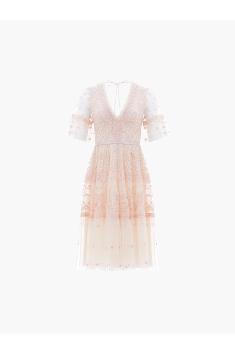 Midsummer Lace Dress, Alternate, color, Champagne/Ballet Slipper
