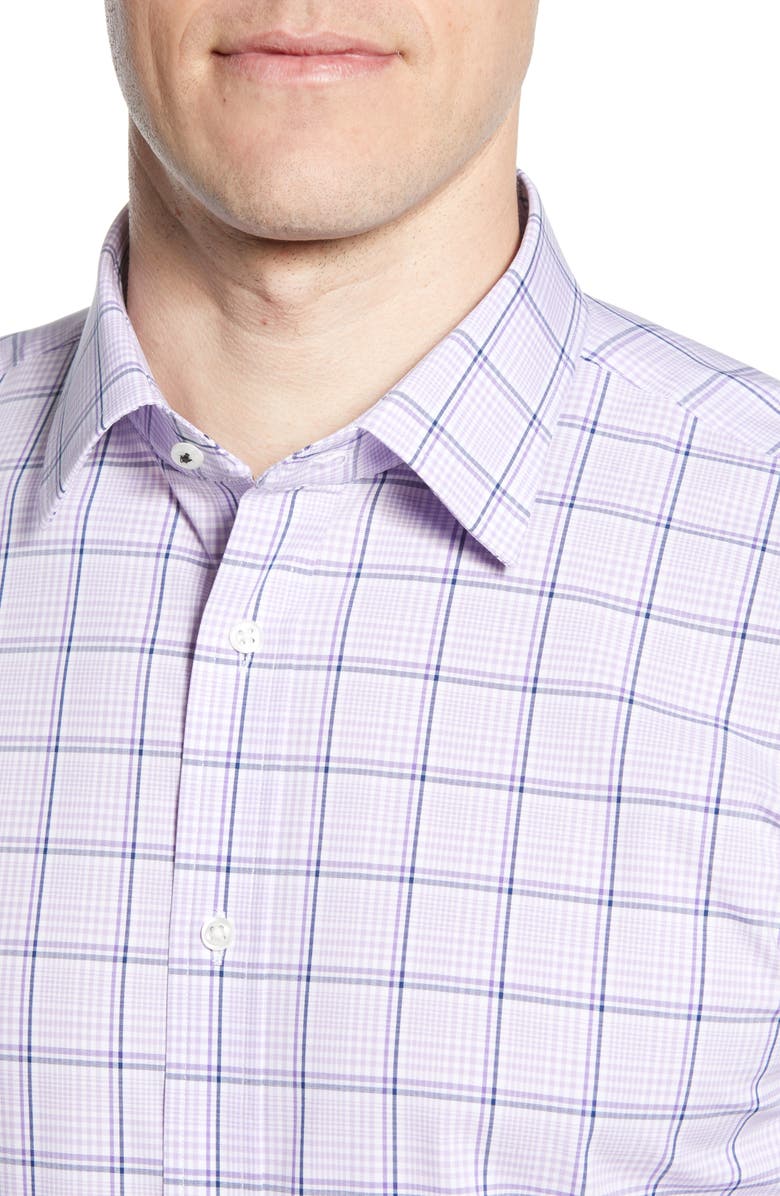 NORDSTROM MEN'S SHOP Tech-Smart Traditional Fit Stretch Windowpane Dress Shirt, Alternate, color, 