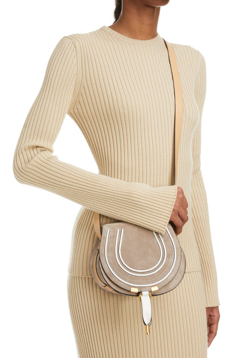 Chloé Marcie Suede Crossbody Bag, Alternate, color,