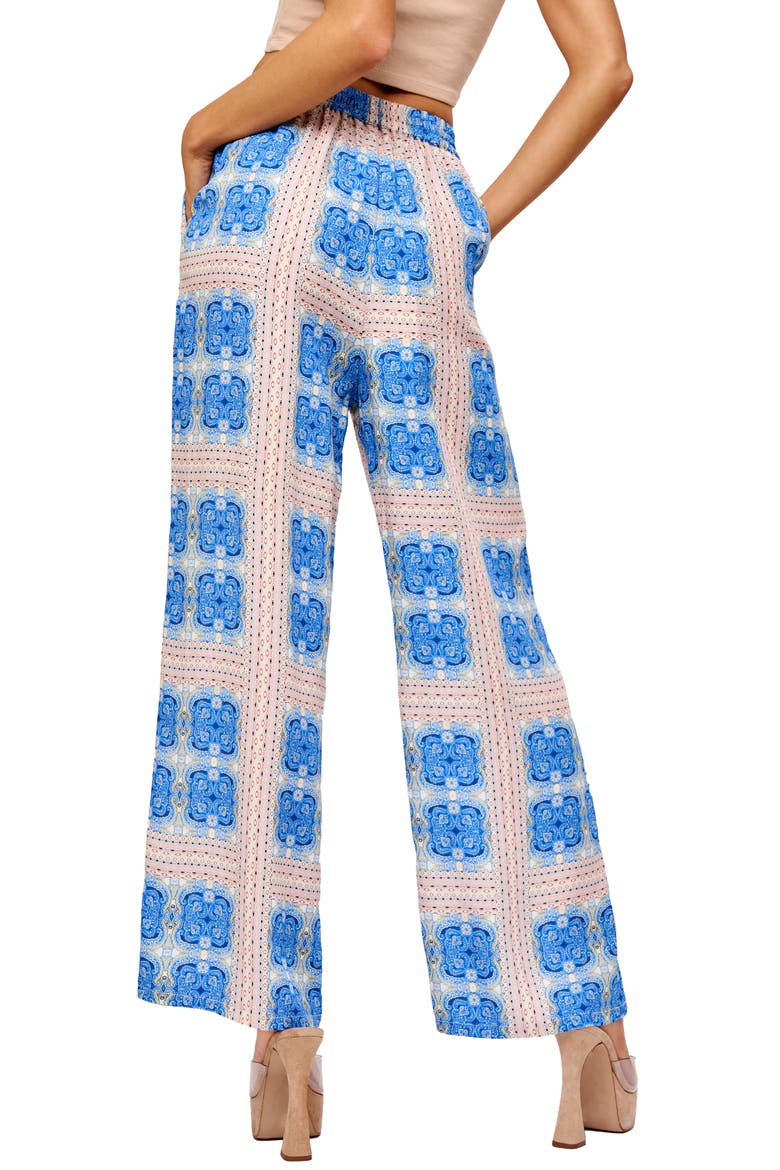 Coraline Printed Wide Leg Pajama Pants, Alternate, color, BLUE