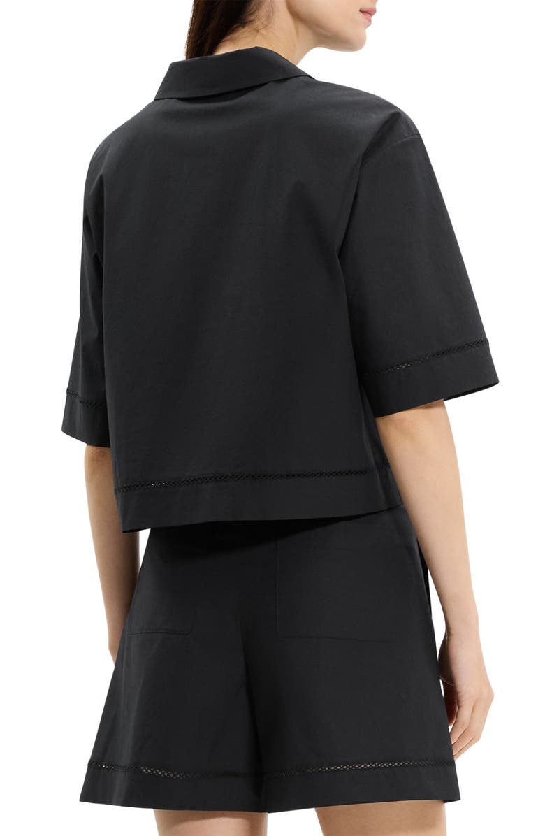 Theory Boxy Woven Crop Shirt, Alternate, color, 