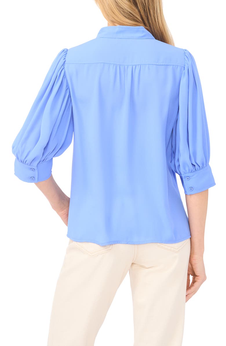 CeCe Puff Sleeve Button-Up Shirt, Alternate, color, Bellflower Blue