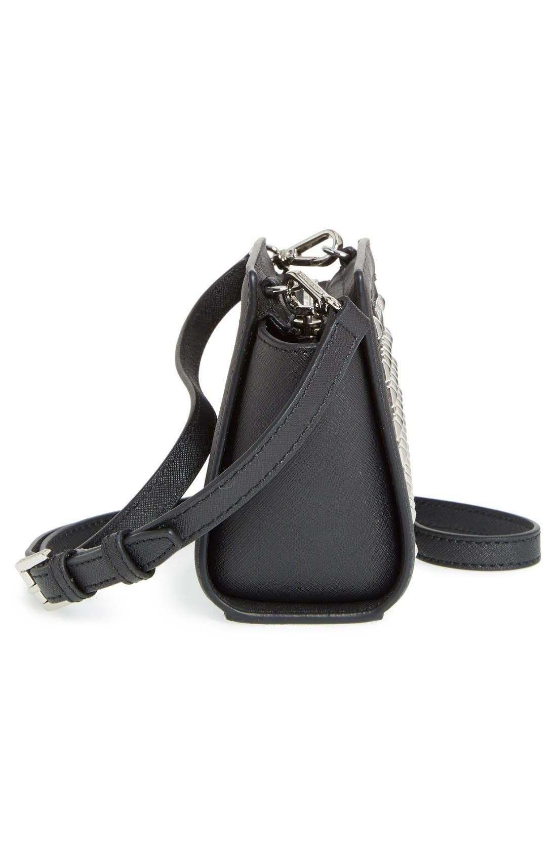 MICHAEL Michael Kors 'Mini Selma' Studded Saffiano Leather Crossbody Bag, Alternate, color, 