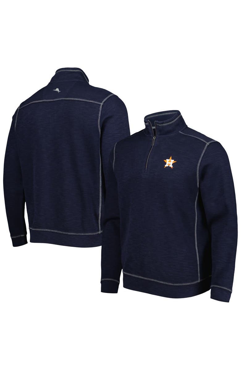 Tommy Bahama Men's Tommy Bahama Blue Houston Astros Tobago Bay Tri-Blend Quarter-Zip Sweatshirt, Main, color, Blue