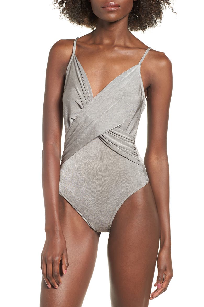 Twist Front Bodysuit, Alternate, color, ASPHALT