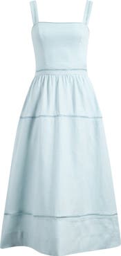 Reformation Everett Embroidered Linen Sundress
