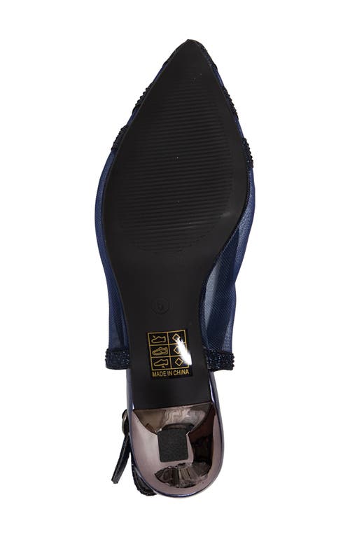 Lady Couture Macy Mesh Rhinestone Slingback Pump In Blue