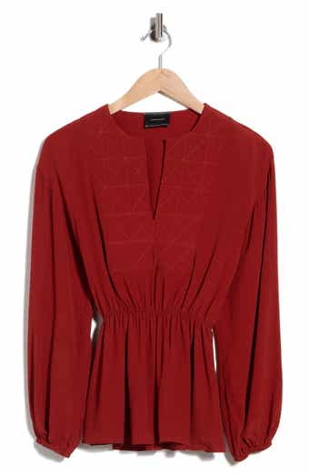 Smocked Waist Embroidered Top