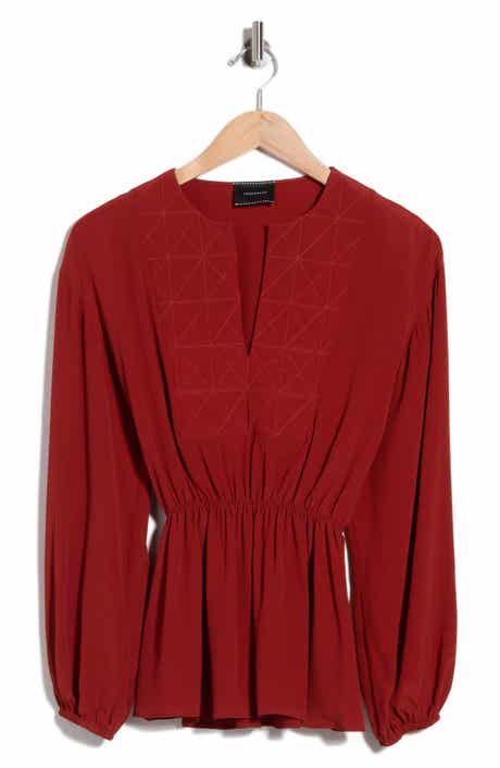 Smocked Waist Embroidered Top