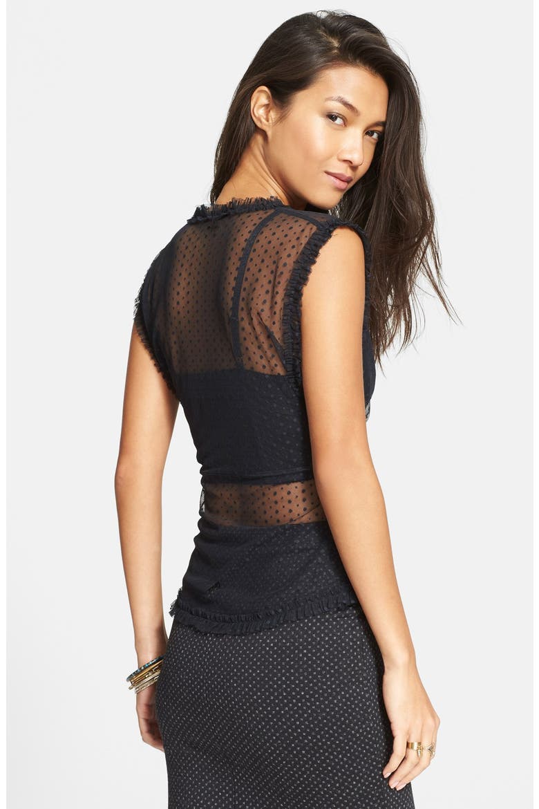 Sheer Sleeveless Top, Alternate, color, BLACK
