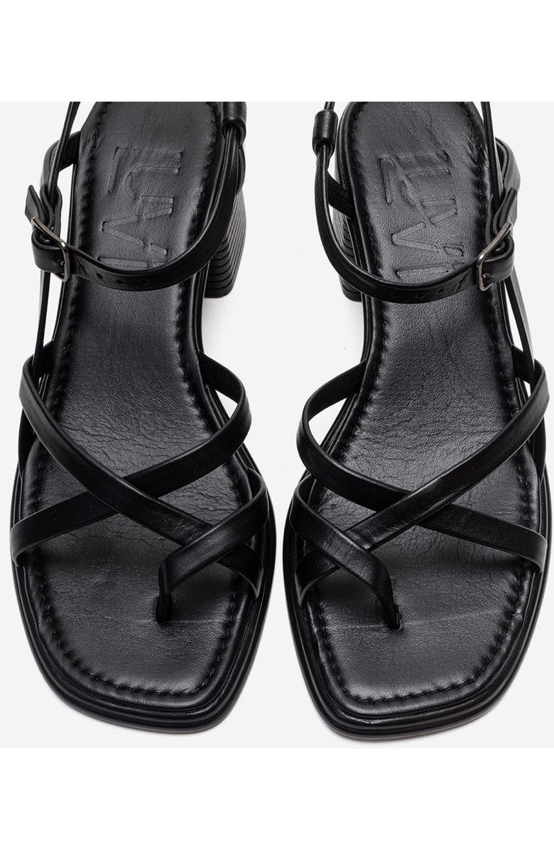 Forever & Always Shoes Lavish Leather Block Heel Sandal, Alternate, color, Black