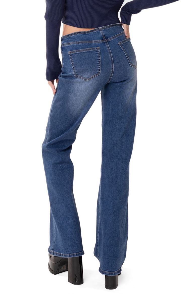 Twinkle Star Patch Flare Jeans, Alternate, color, BLUE