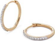 Monica Vinader Lab Created Diamond Pavé Small Hoop Earrings
