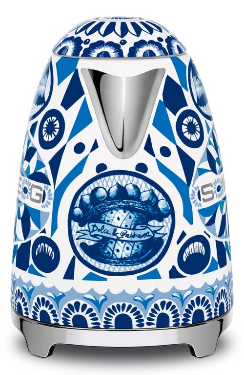 Smeg X Dolce & Gabbana Blu Mediterraneo '50s Style 7-cup Electric Kettle In Blu Mediterraneo