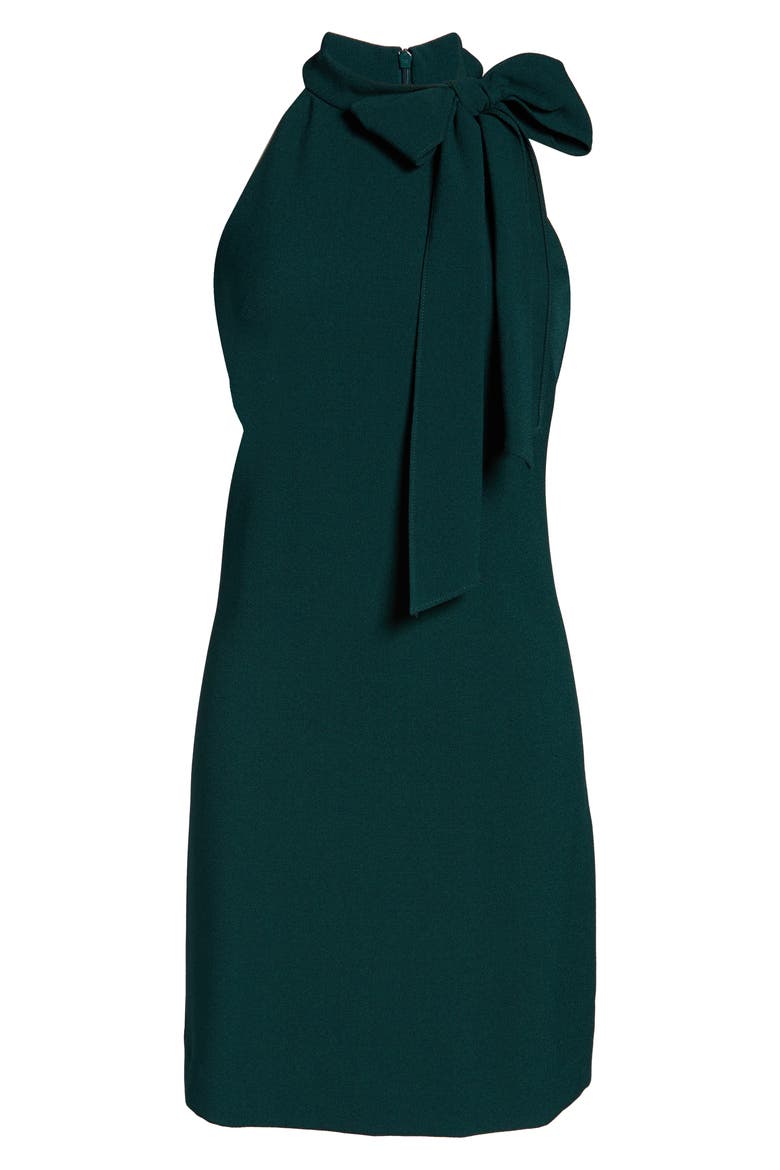 Tie Neck A-Line Dress, Alternate, color, HUNTER