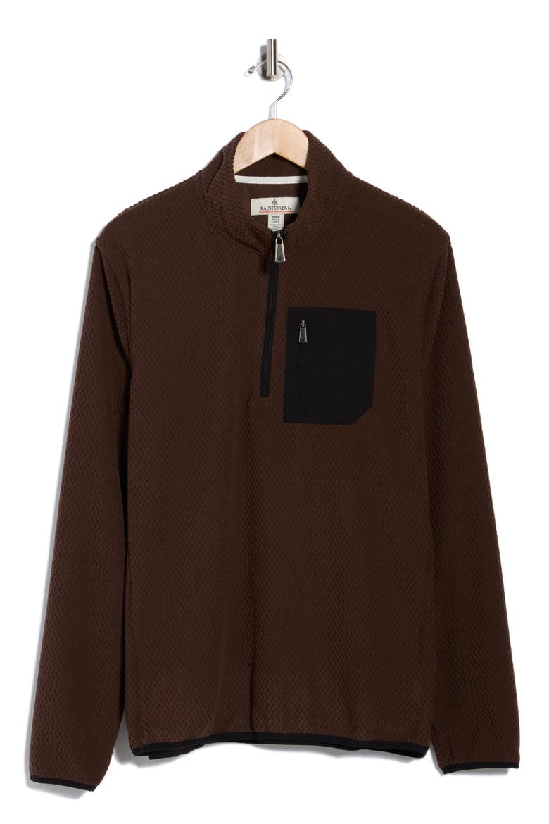 Vault Chevron Knit 1/4 Zip Pullover, Alternate, color, DARK BROWN