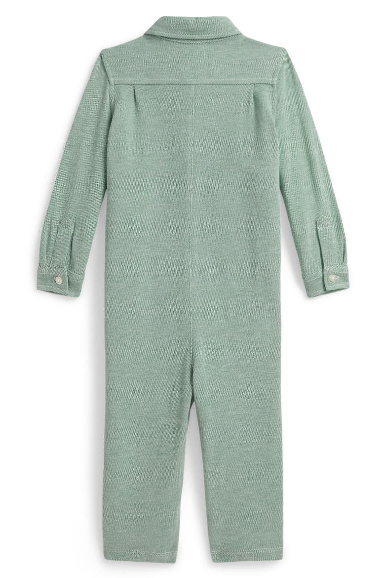 Kids' Oxford Cotton Mesh Jumpsuit, Alternate, color, FAIRWAY GREEN