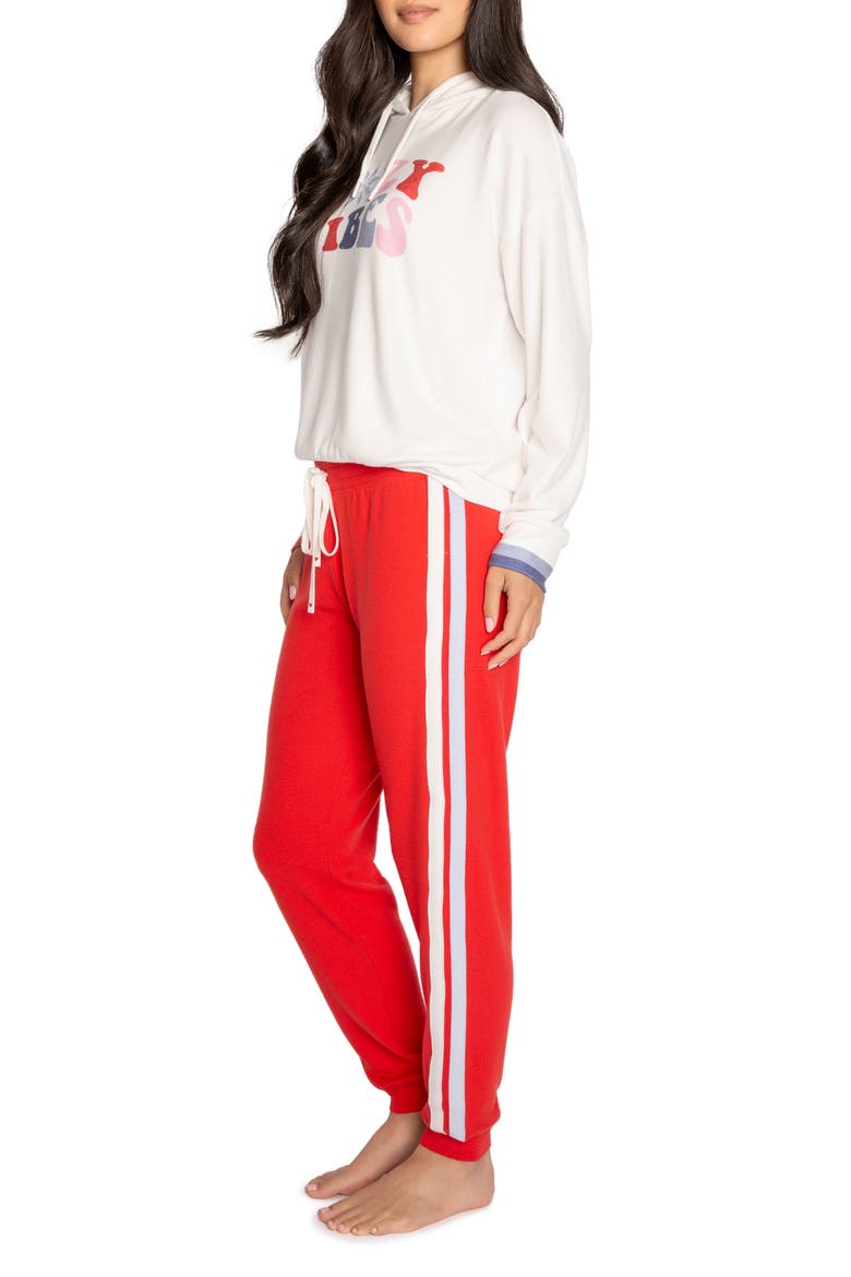 Cozy Vibe Peachy Pajamas, Alternate, color, BRIGHT WHITE