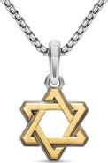 David Yurman Men's Deco Star of David Amulet in Sterling Silver with 14K Yellow Gold, 19.5mm