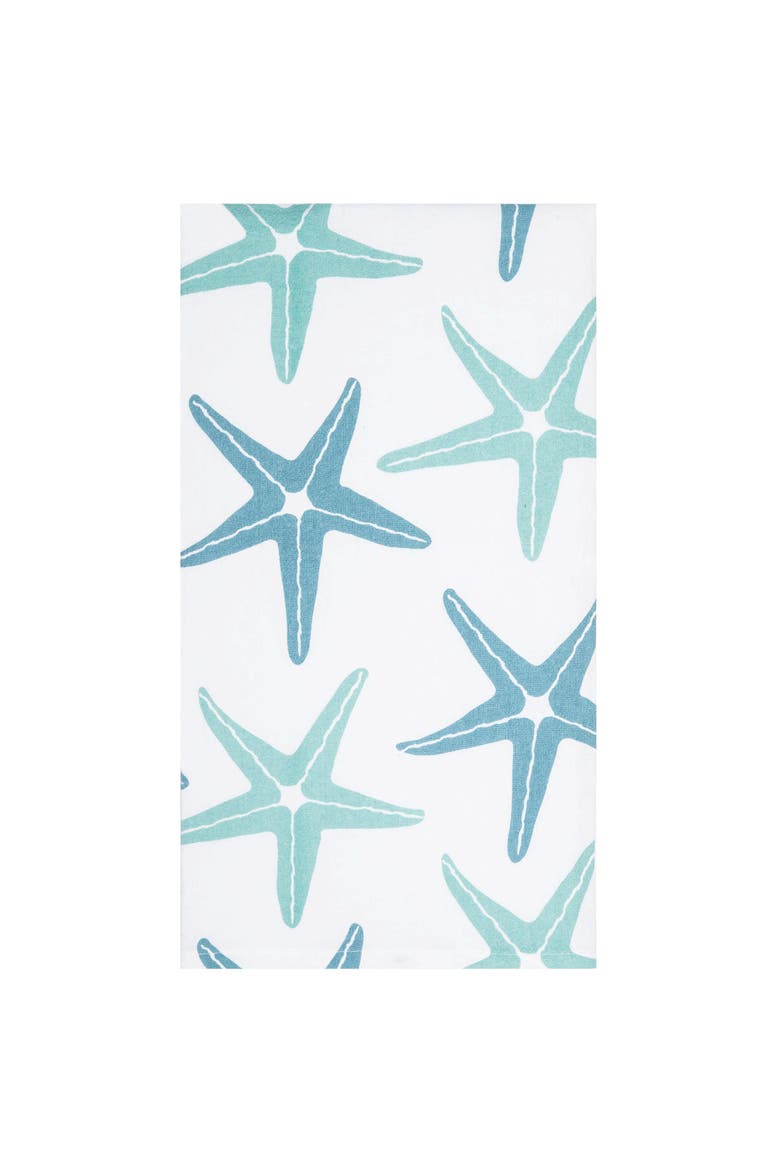 Starfish at Sea Flour Sack Kitchen Dishtowel, Main, color, Blue