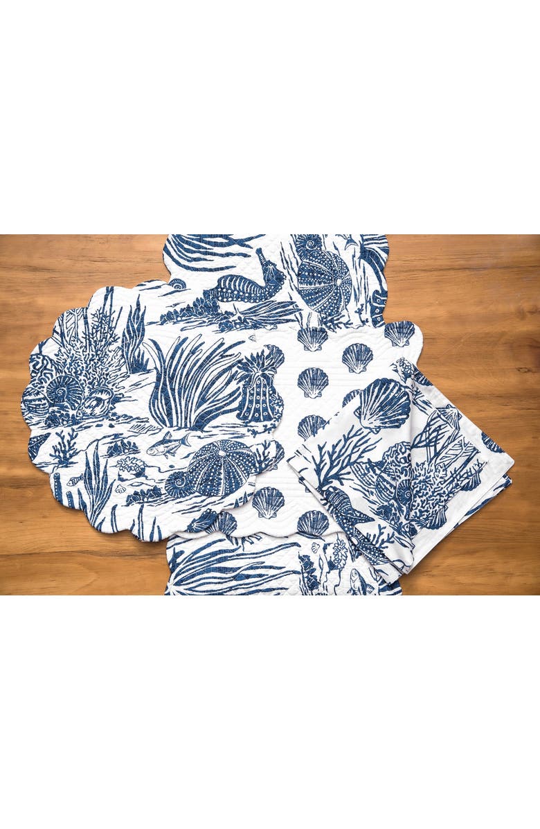 C&F Home Reef Shores Placemats Set of 6, 13" x 19", Alternate, color, Blue