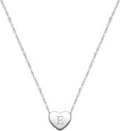Tiny Blessings Sterling Silver Mini Sliding Heart & Engraved Initial 12-14" Necklace