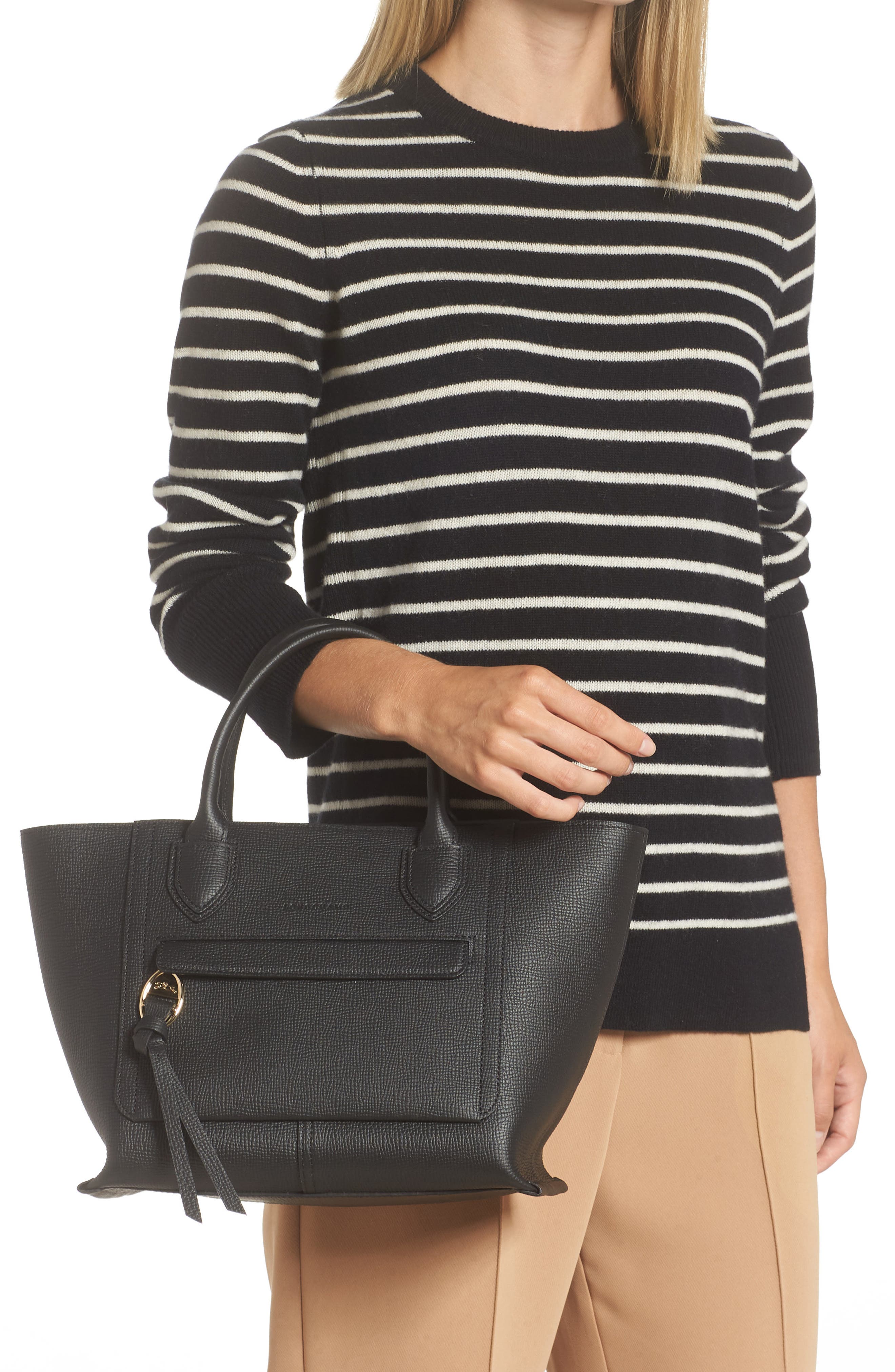 Longchamp Medium Mailbox Leather Top Handle Bag, Alternate, color, 