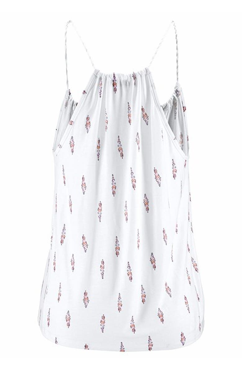 LASCANA Women's Braided Strap Print Top, Alternate, color, Cream