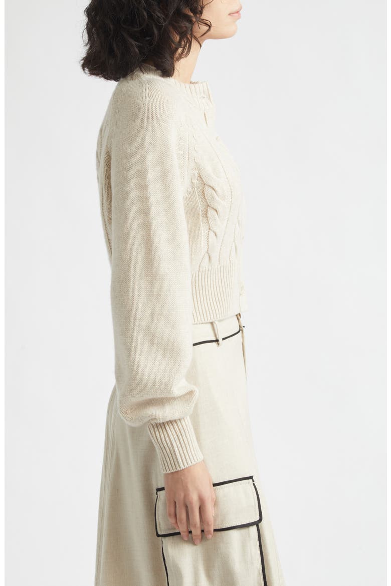 Rita Cable Knit Cardigan, Alternate, color, PALO SANTO