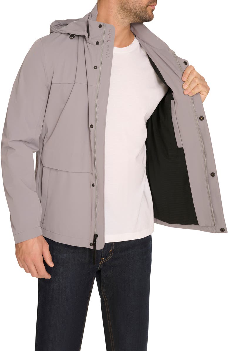 Cole Haan Signature Hooded Windbreaker Jacket, Alternate, color, Grey
