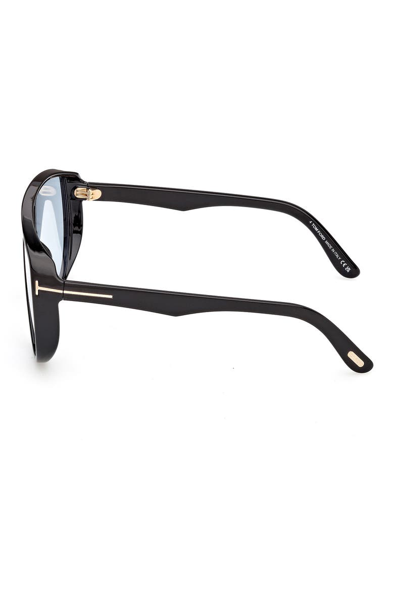 Achilles 138mm Shield Sunglasses, Alternate, color, SHINY BLACK / BLUE