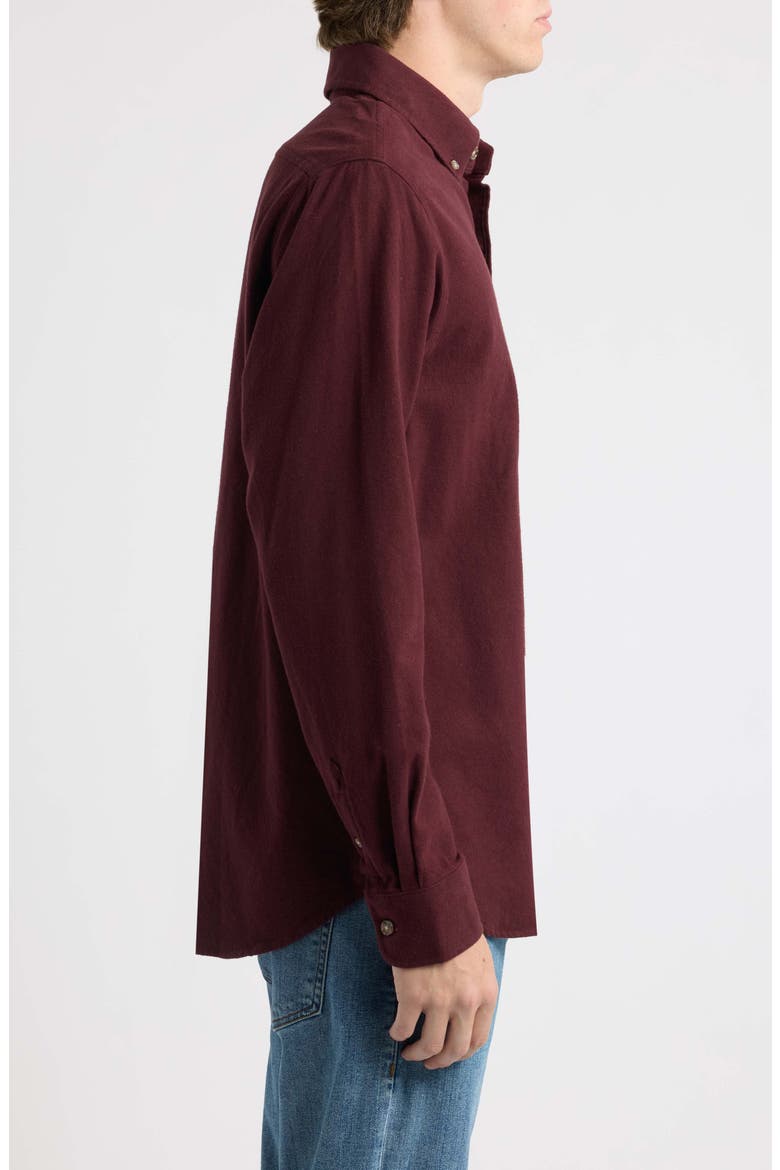 Heather Flannel Long Sleeve Button-Up Shirt, Alternate, color, BURGUNDY