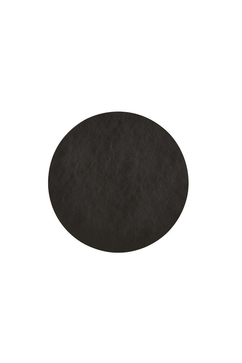 Davanti by  Mattola Placemats Set of 6, Round 15 Inch Indoor Outdoor Table Placemats, Main, color, Black