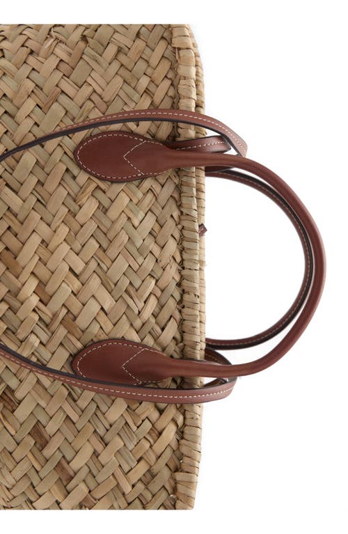 Mango Large Double Handle Natural Fiber Shoulder Bag