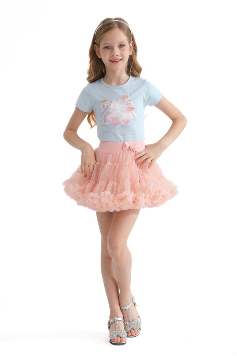 Bow Tulle Skirt, Alternate, color, Blush