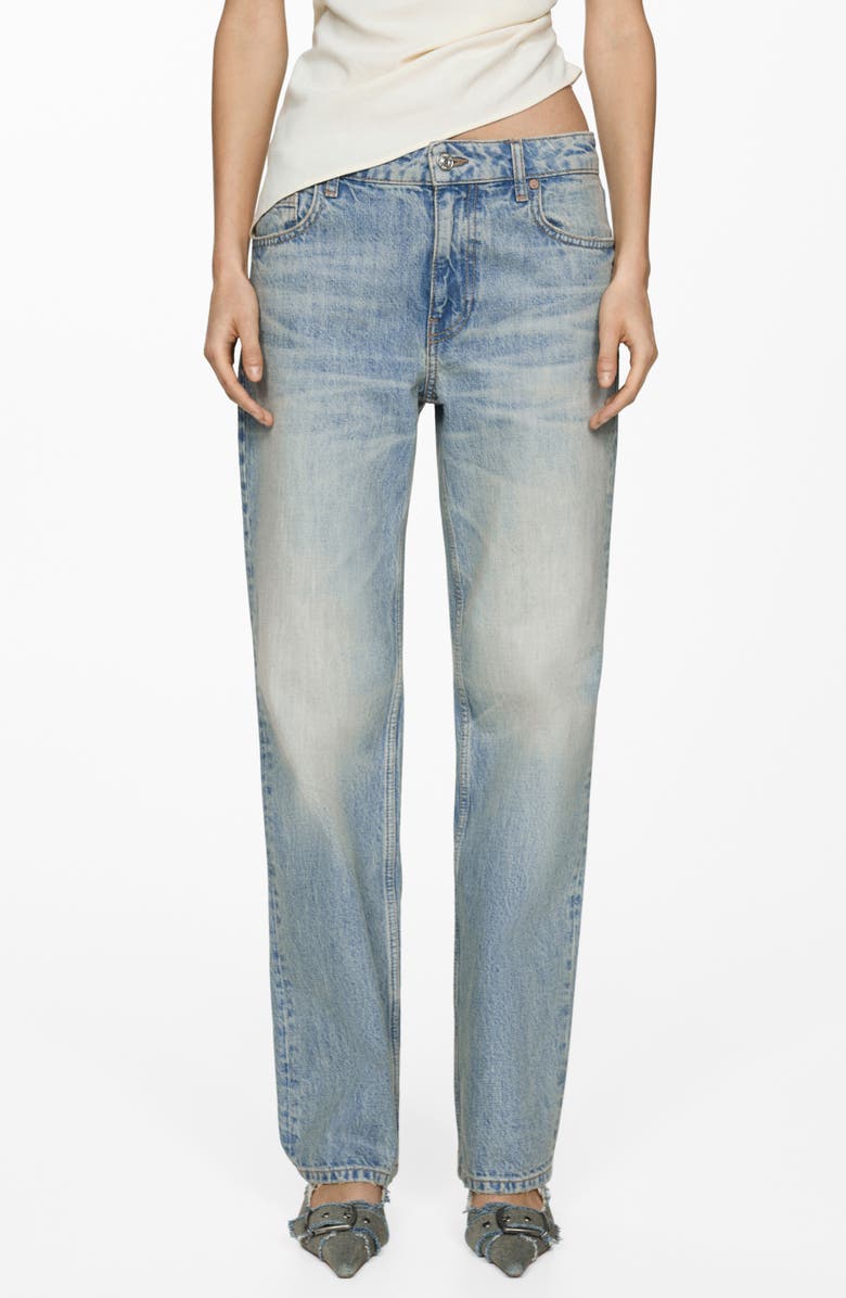 MANGO Low Rise Straight Leg Jeans, Main, color, 