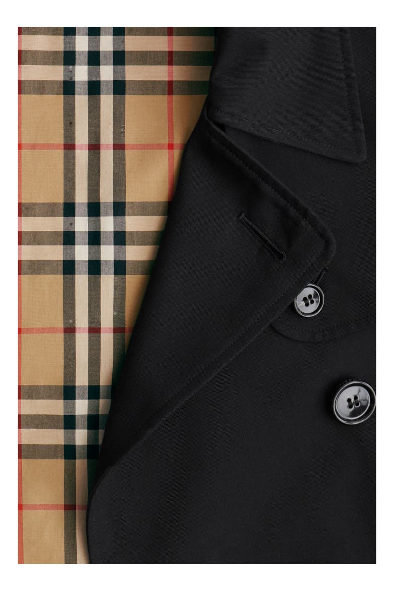 Cropped Gabardine Mayfair Trench Jacket, Alternate, color, Black