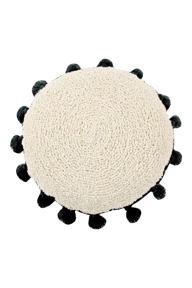 Circle Accent Pillow, Main, color, BLACK