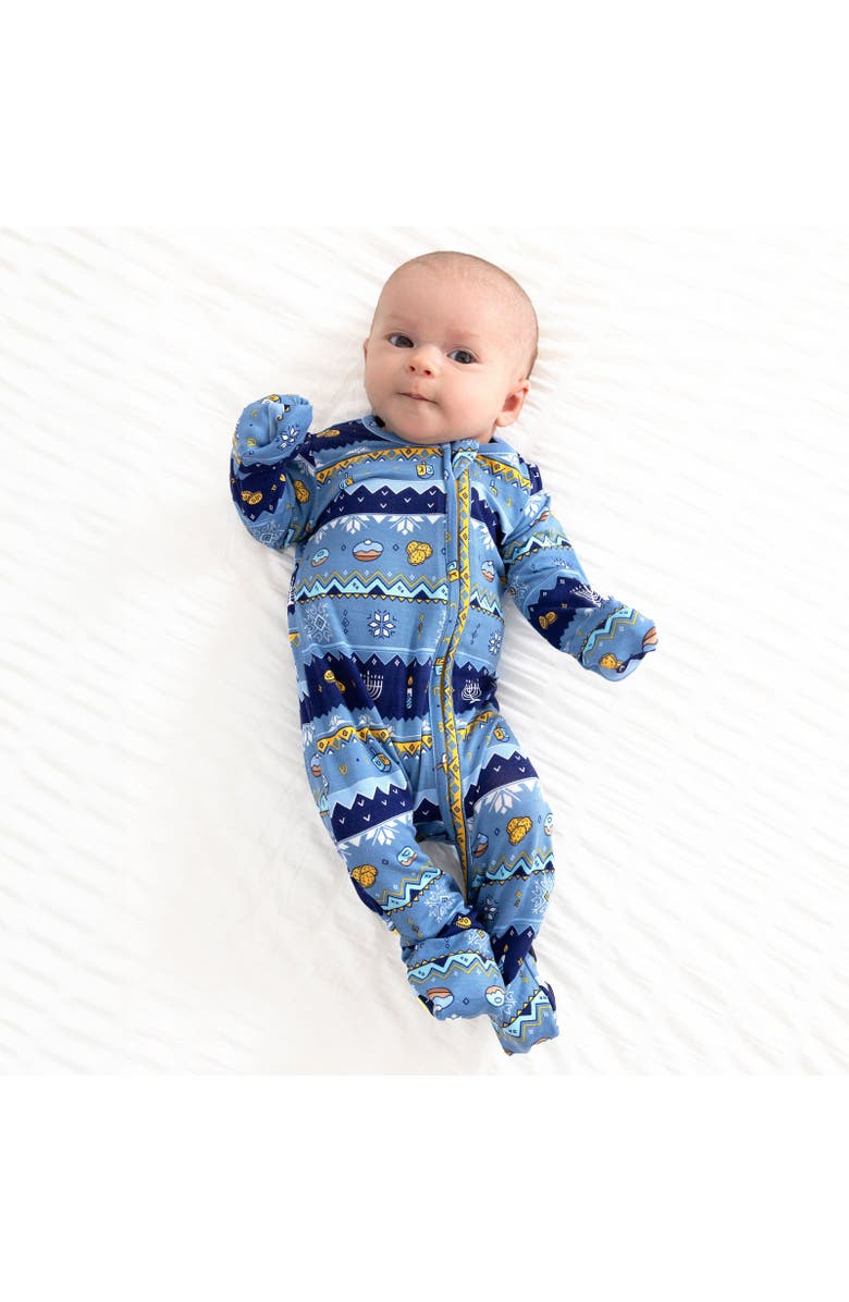 Bellabu Bear Baby Hanukkah Fair Isle Convertible Footie, Alternate, color, Hanukkah Fair Isle